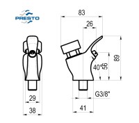 MEDIDAS GRIFO PARA FUENTE DE AGUA PRESTO